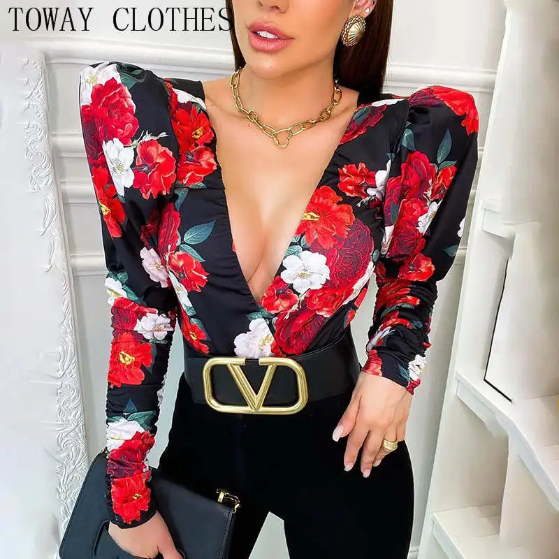 Women Puffed Sleeve Skinny Sexy V-Neck Bodies Ladies Casual Overalls Elegant Boho Print Bodysuits Rompers
Women Puffed Sleeve Skinny Sexy V-Neck Bodies Ladies Casual Overalls Elegant Boho Print Bodysuits Rompers