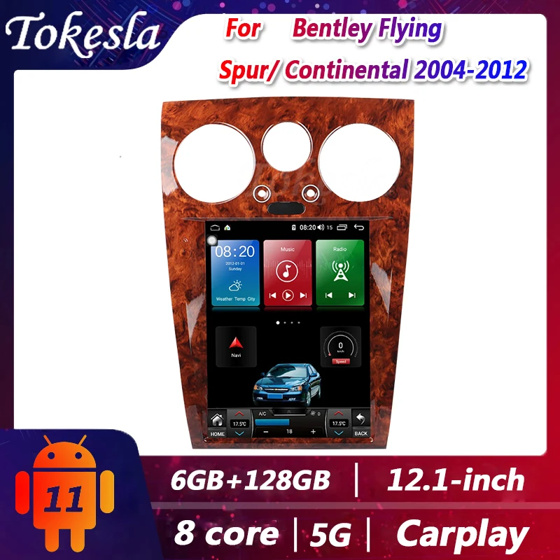 

Tokesla For Bentley Flying Spur Continental Car Radio Android 11 Tesla Screen Stereo receiver Central Multimedia DVD Player Gps