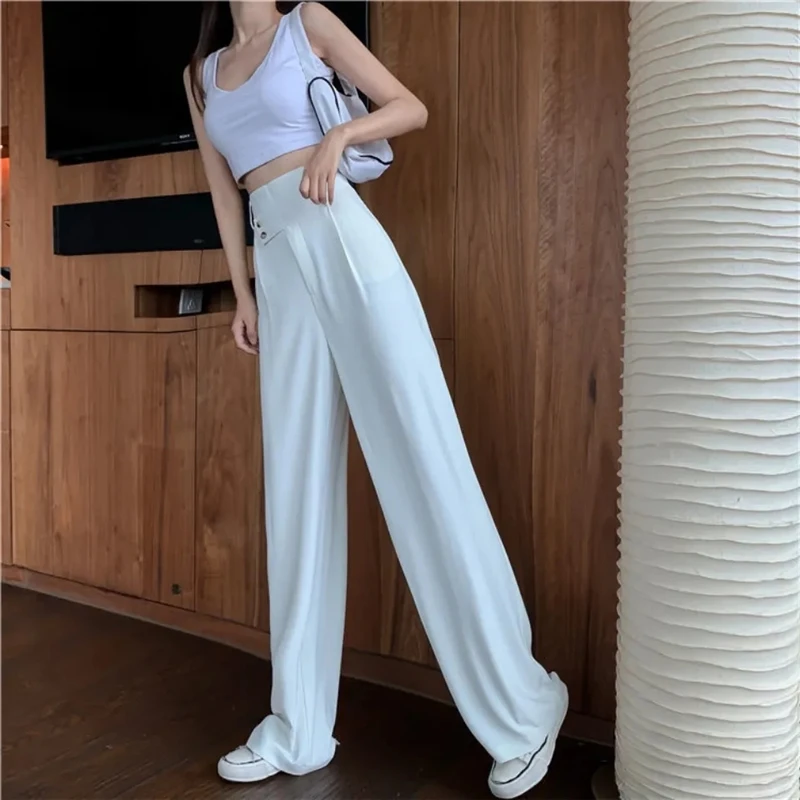 Elegant Slim Wide Leg Pants Women Korea Style Formal Office Ladies Straight Trousers Spring Lightweight Casual High Waist Suit
Elegant Slim Wide Leg Pants Women Korea Style Formal Office Ladies Straight Trousers Spring Lightweight Casual High Waist Suit