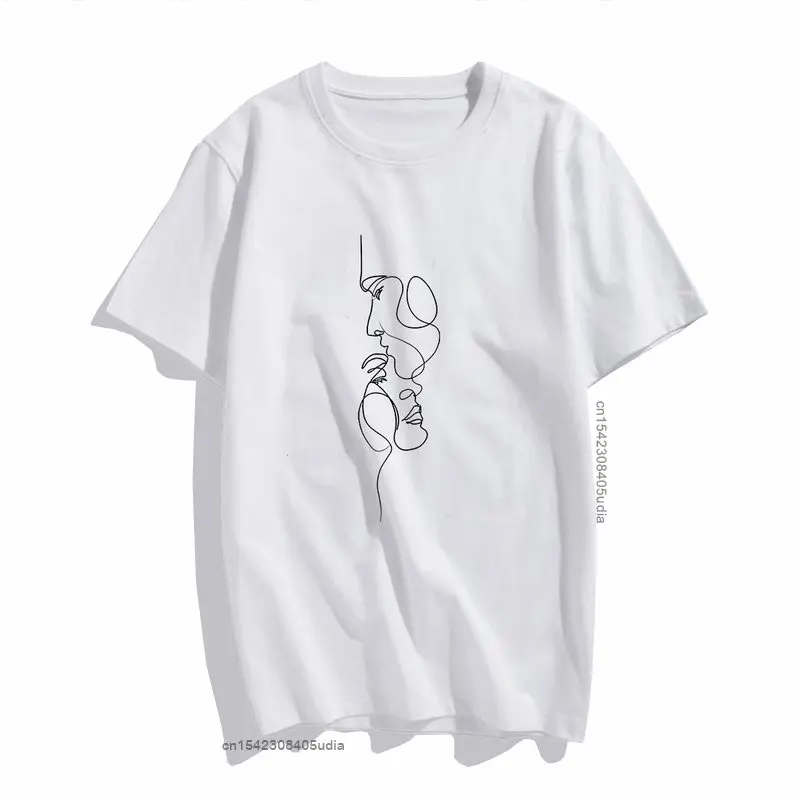 Simple Line Art Kissing Lovers Tshirt Women Vintage Punk Tumblr Harajuku Harajuku Men Clothing Cotton T Shirt Femme Streetwear
Simple Line Art Kissing Lovers Tshirt Women Vintage Punk Tumblr Harajuku Harajuku Men Clothing Cotton T Shirt Femme Streetwear