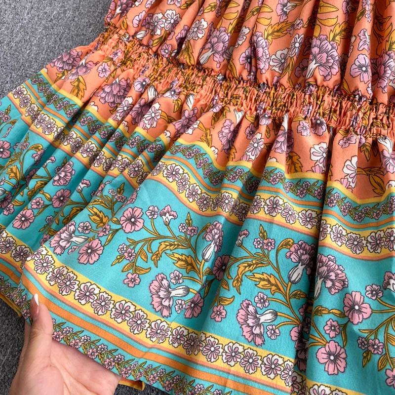 YIZZHOY New Summer Women Vintage Bohemia Spaghetti Strap Ruffled Dress Casual Floral Print Long Dress Ladies Beach Dress
YIZZHOY New Summer Women Vintage Bohemia Spaghetti Strap Ruffled Dress Casual Floral Print Long Dress Ladies Beach Dress