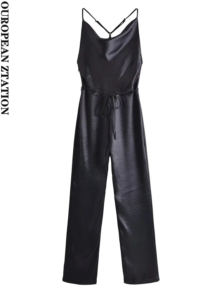 Women 2021 za fashion with tied soft touch jumpsuits vintage backless side zipper thin straps female playsuits mujer
Women 2021 za fashion with tied soft touch jumpsuits vintage backless side zipper thin straps female playsuits mujer