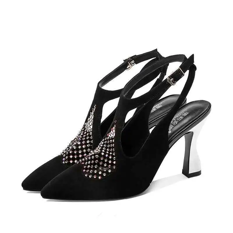 Fashion Sexy Rhinestone Sandals,Women Summer Heels,HIgh Heeled Mesh Shoes,Square Heel,Pointed Toe,Hollow out, Female Footware 
Fashion Sexy Rhinestone Sandals,Women Summer Heels,HIgh Heeled Mesh Shoes,Square Heel,Pointed Toe,Hollow out, Female Footware