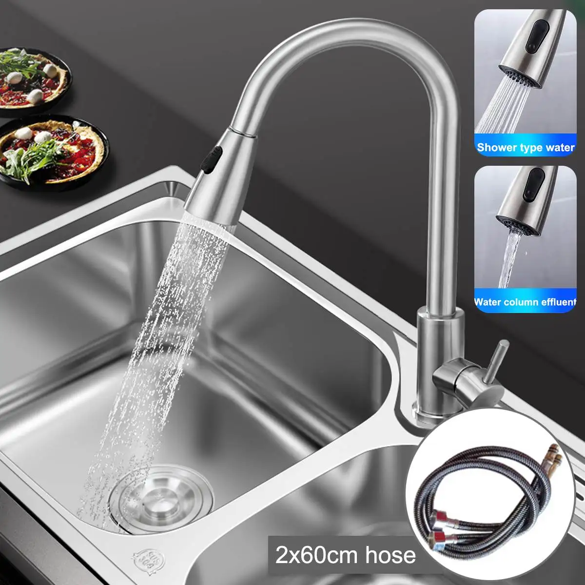 Xueqin Electroplating Process Pull Out Hot and Cold Water Faucet +2 Stainless Steel Hose Kitchen Sink Mixer Tap Sprayer Head
Xueqin Electroplating Process Pull Out Hot and Cold Water Faucet +2 Stainless Steel Hose Kitchen Sink Mixer Tap Sprayer Head