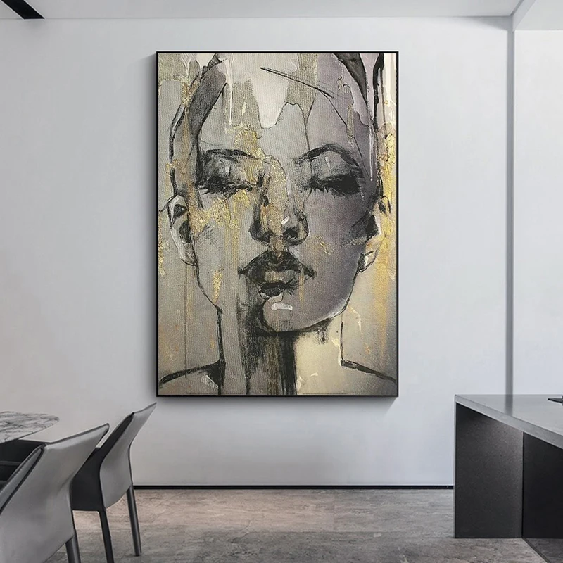 Wandkleed Face Black Handmade Canvas Painting Wall Art Pictures Posters Face Oil Painting Wall Decoration for Living Room
Wandkleed Face Black Handmade Canvas Painting Wall Art Pictures Posters Face Oil Painting Wall Decoration for Living Room
