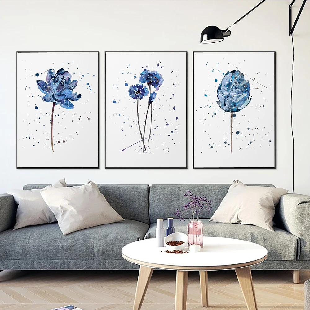 Watercolor Blue Botanical Floral Poster Minimalist Nordic Flowers Plant Canvas Painting Wall Art Pictures for Living Room Decor
Watercolor Blue Botanical Floral Poster Minimalist Nordic Flowers Plant Canvas Painting Wall Art Pictures for Living Room Decor