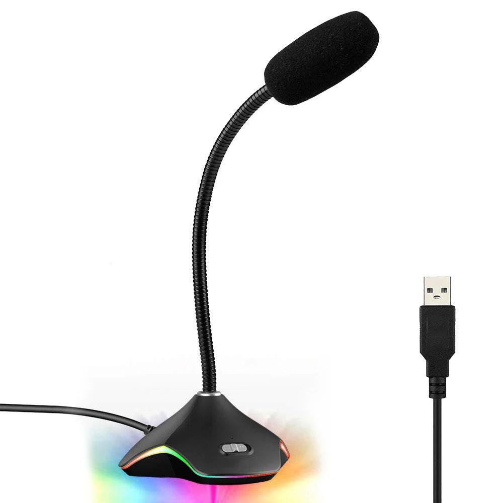 USB Mini Desktop Speech Microphone Mic Stand Adjustable For PC Computer For Notebook Desktop Condenser Mic With Colorful Lights
USB Mini Desktop Speech Microphone Mic Stand Adjustable For PC Computer For Notebook Desktop Condenser Mic With Colorful Lights