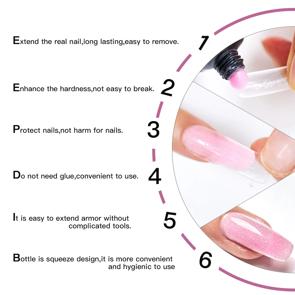 Finger Nail Extension Set Glitter Poly Extension Nail Gel Kit Nail Gel Diamond UV Building Jelly Gel Polish Enhancement Manicure
Finger Nail Extension Set Glitter Poly Extension Nail Gel Kit Nail Gel Diamond UV Building Jelly Gel Polish Enhancement Manicure