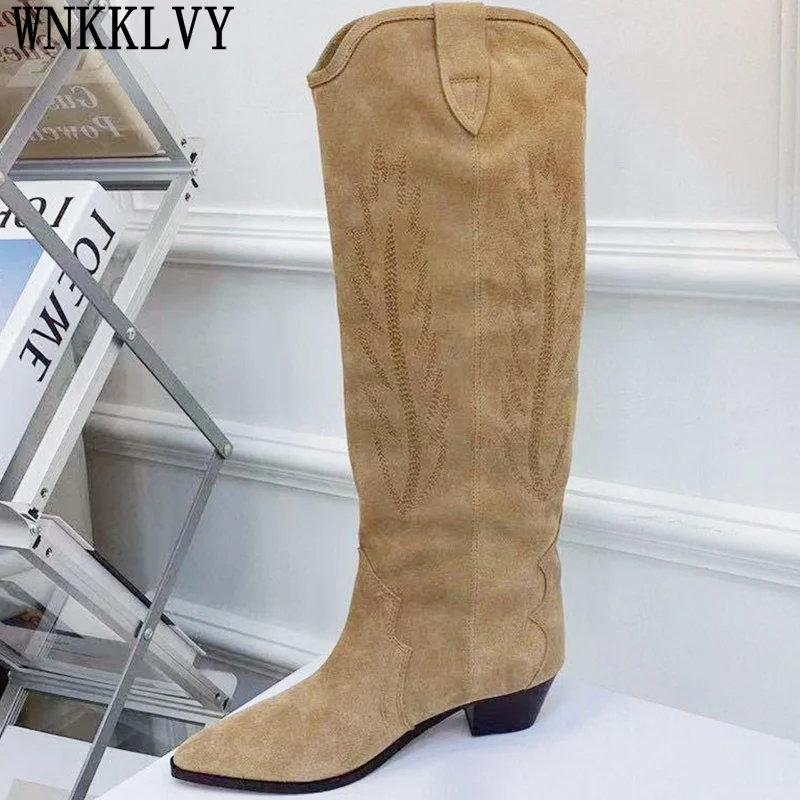 Long tube knee high Boots Women Pointed Toe Chunky Heel real Leather embroidery Patchwork Shoes Autumn Western Cowboy Booties
Long tube knee high Boots Women Pointed Toe Chunky Heel real Leather embroidery Patchwork Shoes Autumn Western Cowboy Booties