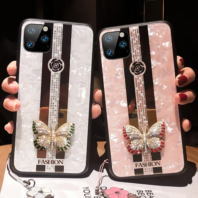 Luxury Rhinestone 3D butterfly For iPhone X XR XS 12 11 Pro Max 7 8 Plus SE2 Case For Samsung S21 S20 Fe Note 20 Ultra A52 Cover
Luxury Rhinestone 3D butterfly For iPhone X XR XS 12 11 Pro Max 7 8 Plus SE2 Case For Samsung S21 S20 Fe Note 20 Ultra A52 Cover