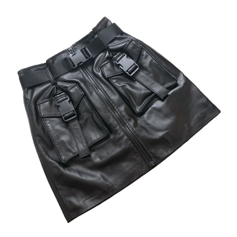 Genuine Leather Women Natural Real Sheepskin Ladies Mini A-Line Skirt Zipper Pockets Sexy Streetwear Black Plus Size XXXL
Genuine Leather Women Natural Real Sheepskin Ladies Mini A-Line Skirt Zipper Pockets Sexy Streetwear Black Plus Size XXXL