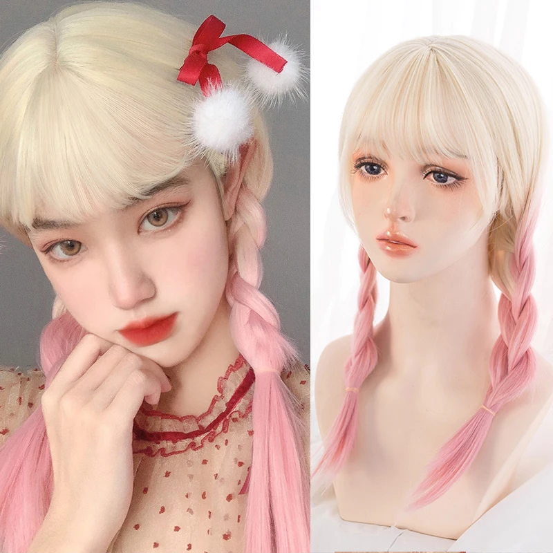 Long Straight Synthetic Wigs gold gradient pink Cosplay Wigs with Bangs for Girls Lolita Party Fake Hair Heat-resistant wig
Long Straight Synthetic Wigs gold gradient pink Cosplay Wigs with Bangs for Girls Lolita Party Fake Hair Heat-resistant wig