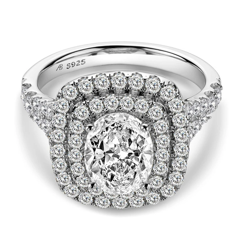 Knobspin Luxury 100% 925 Sterling Silver 2 Carats Oval Cut Wedding Rings For Women High Carbon Diamond Fine Jewelry Wholesale
Knobspin Luxury 100% 925 Sterling Silver 2 Carats Oval Cut Wedding Rings For Women High Carbon Diamond Fine Jewelry Wholesale