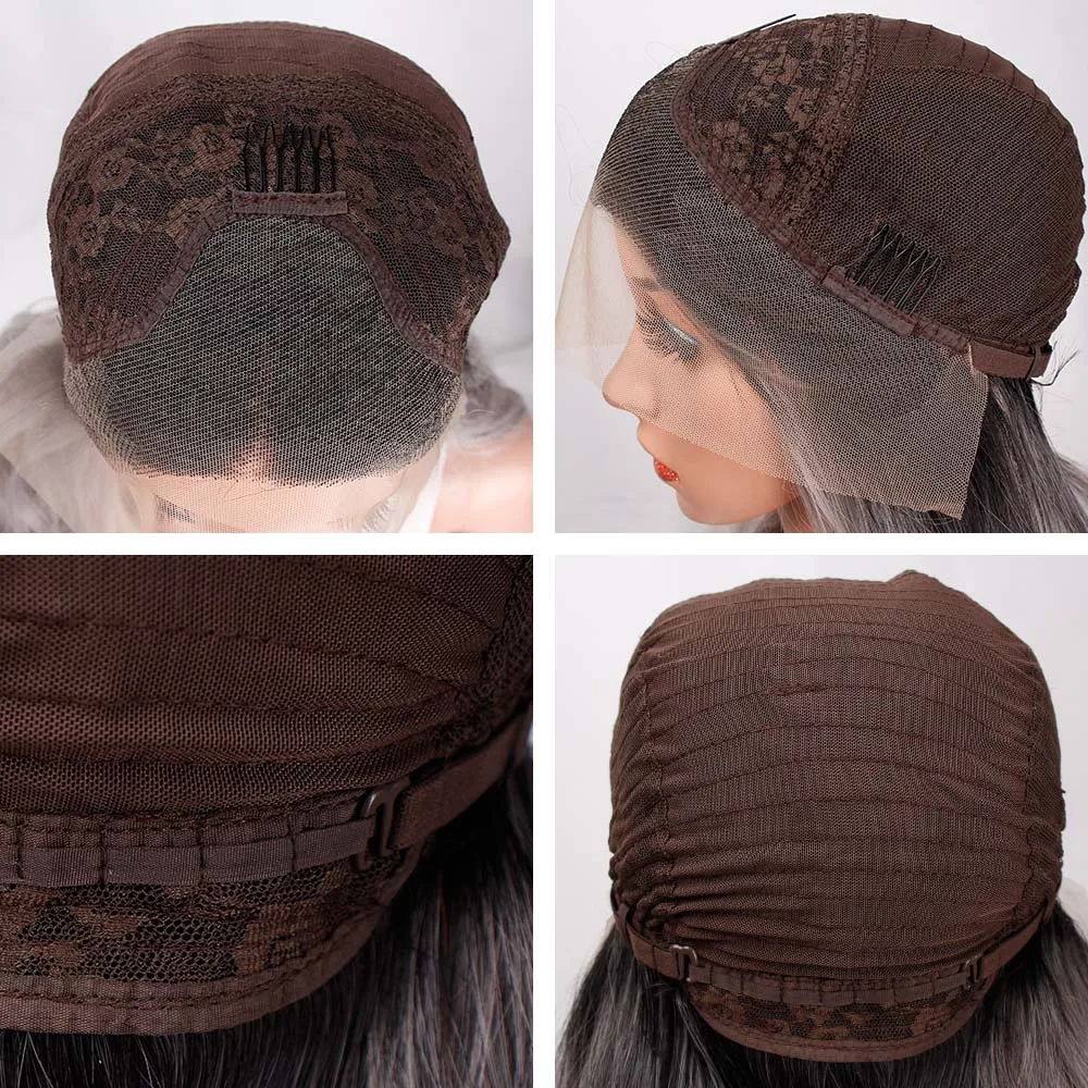 NNZES 24inches Nature Wave Wig Middle Part Ombre Black Grey Synthetic Lace Front Wig for Black/White Women Cosplay Wig
NNZES 24inches Nature Wave Wig Middle Part Ombre Black Grey Synthetic Lace Front Wig for Black/White Women Cosplay Wig