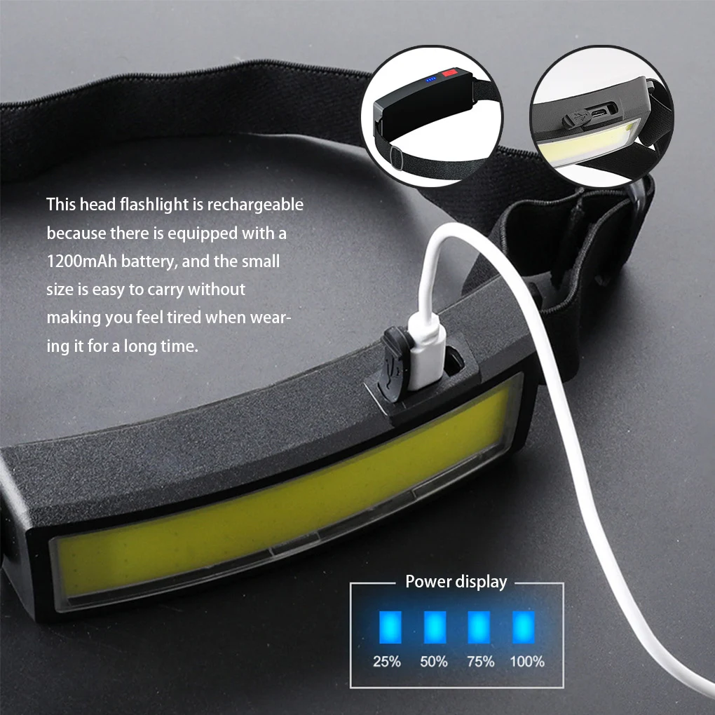 USB Rechargeable Head Lamp Torch Portable Headlamp 3 Modes Adjustable Mini COB LED Headlight Outdoor Walking Comping Flashlight
USB Rechargeable Head Lamp Torch Portable Headlamp 3 Modes Adjustable Mini COB LED Headlight Outdoor Walking Comping Flashlight