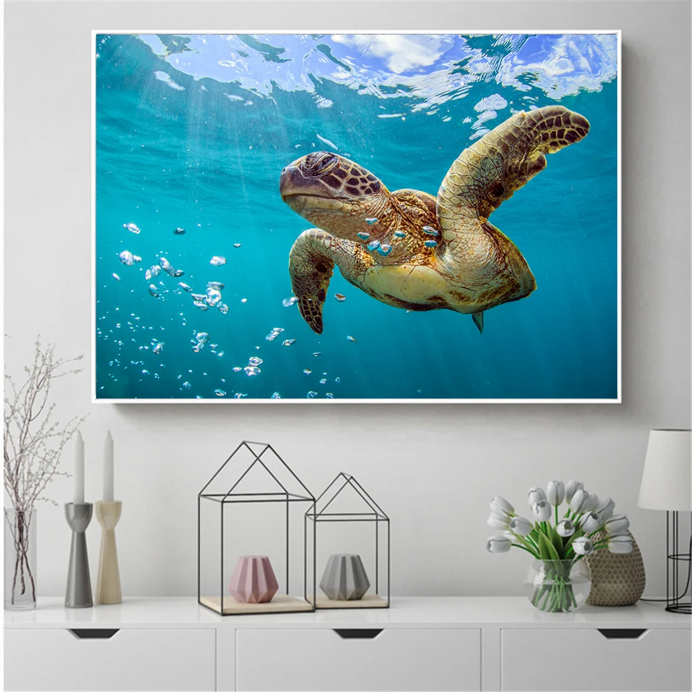 Морской картина с морской черепахой художественным принтом океана плакат