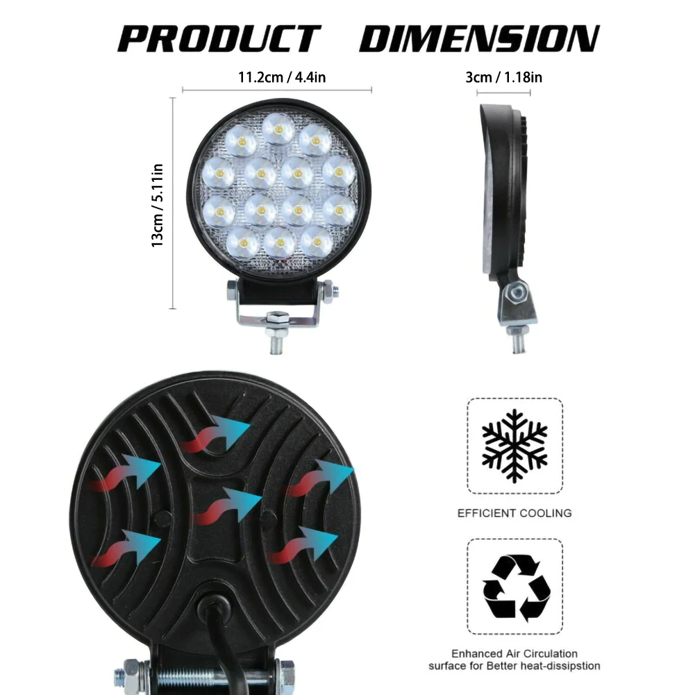 2pcs/140w Round Led Work Light Spot Lamp Offroad Truck Tractor Boat Suv Ute 12/24v For Automotive Goods Car Lamps
2pcs/140w Round Led Work Light Spot Lamp Offroad Truck Tractor Boat Suv Ute 12/24v For Automotive Goods Car Lamps