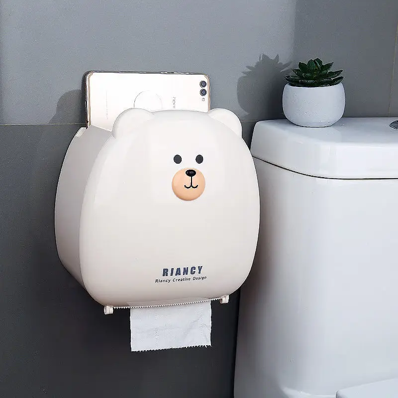 Bear Cartoon Toilet Paper Holder Rack Waterproof Wall-Mounted Toilet Tissue Box Roll Paper Storage Box Bathroom Accessories
Bear Cartoon Toilet Paper Holder Rack Waterproof Wall-Mounted Toilet Tissue Box Roll Paper Storage Box Bathroom Accessories