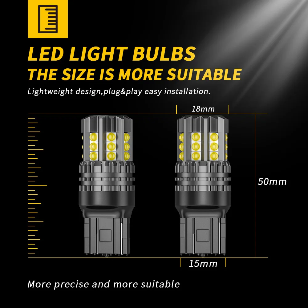DXZ 2 шт. 1156 BA15S P21W светодиодный 1157 T20 T25 Canbus 24-SMD 7440 3156 3157 S25 задний указатель поворота
