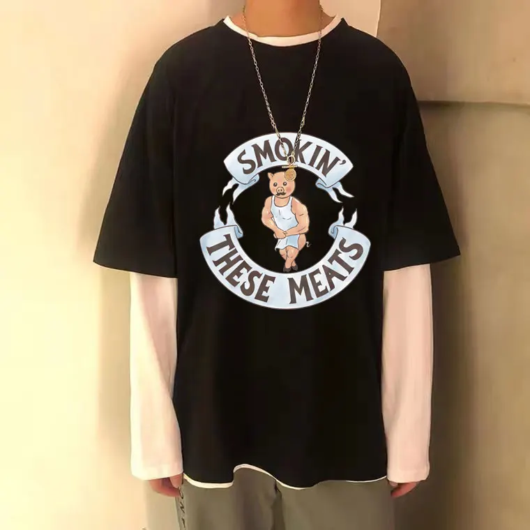 Smokin These Meats T-shrt Funny Fitness Pig Pig Print Tshirt Unisex Cotton Regular T Shirts Tops Give Away Boyfriend Power Gift
Smokin These Meats T-shrt Funny Fitness Pig Pig Print Tshirt Unisex Cotton Regular T Shirts Tops Give Away Boyfriend Power Gift