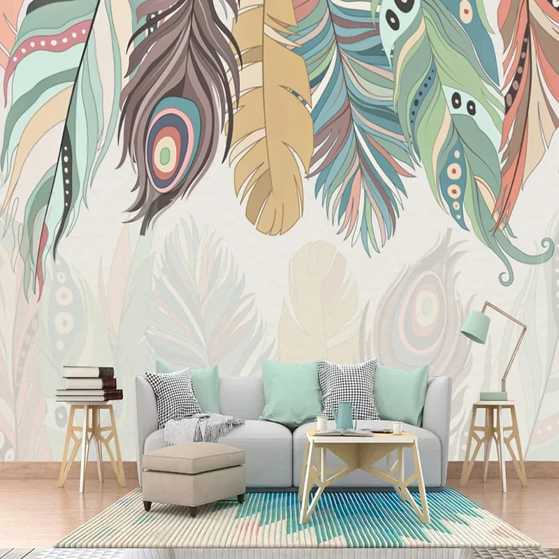 Пользовательские 3D настенная Скандинавская ручная роспись красочное перо фото настенная бумага Гостиная ТВ фон настенная бумага Papel де Parede 
Пользовательские 3D настенная Скандинавская ручная роспись красочное перо фото настенная бумага Гостиная ТВ фон настенная бумага Papel де Parede