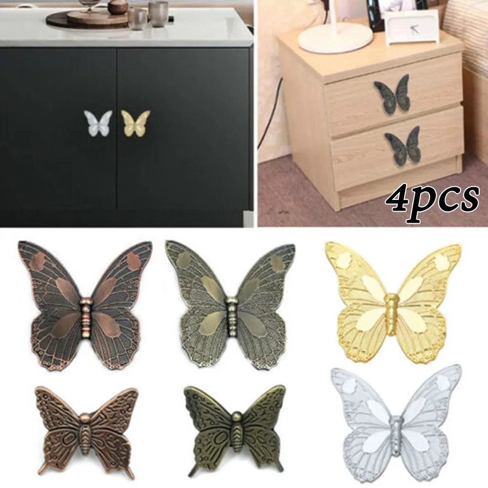 4Pcs Vintage Butterfly Handles Cabinet Drawer Cupboard Wardrobe Door Knob Pull Single-hole Furniture Cupboard Knobs Home Decor
4Pcs Vintage Butterfly Handles Cabinet Drawer Cupboard Wardrobe Door Knob Pull Single-hole Furniture Cupboard Knobs Home Decor