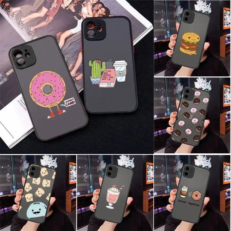 Cartoon cute food donut Phone Case For iPhone 12 11 Mini Pro XR XS Max 7 8 Plus X Matte transparent cover 
Cartoon cute food donut Phone Case For iPhone 12 11 Mini Pro XR XS Max 7 8 Plus X Matte transparent cover