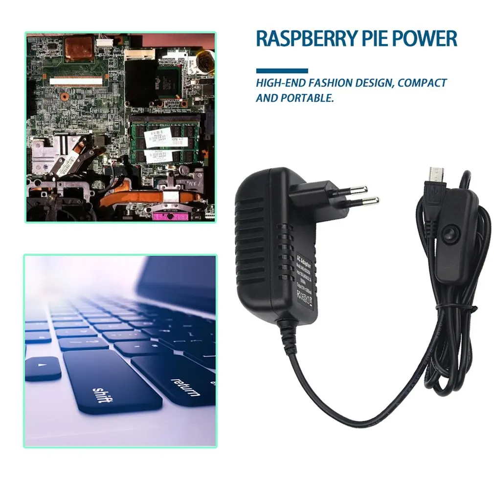 5V 3A Power Supply Charger AC Adapter Micro USB Cable with Power On/Off Switch For Raspberry Pi 3 pi pro Model B B+ Plus
5V 3A Power Supply Charger AC Adapter Micro USB Cable with Power On/Off Switch For Raspberry Pi 3 pi pro Model B B+ Plus