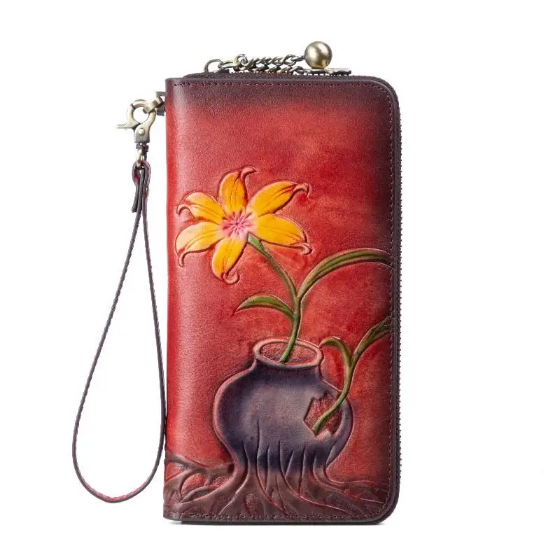 Genuine Leather Wallet Women 2021 New Retro Long Zipper Large Clutch Wallets Card Holder Cowhide Embossed Phone Purse
Genuine Leather Wallet Women 2021 New Retro Long Zipper Large Clutch Wallets Card Holder Cowhide Embossed Phone Purse