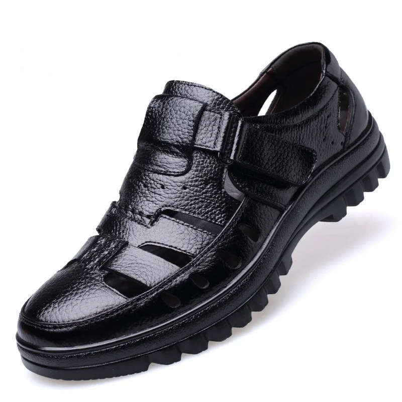 A70 Summer Men's Shoes Business Hollow Out Leather Sandals Middle-aged Leather Breathable Shoes Men Mask Velcro Men's Sliders
A70 Summer Men's Shoes Business Hollow Out Leather Sandals Middle-aged Leather Breathable Shoes Men Mask Velcro Men's Sliders