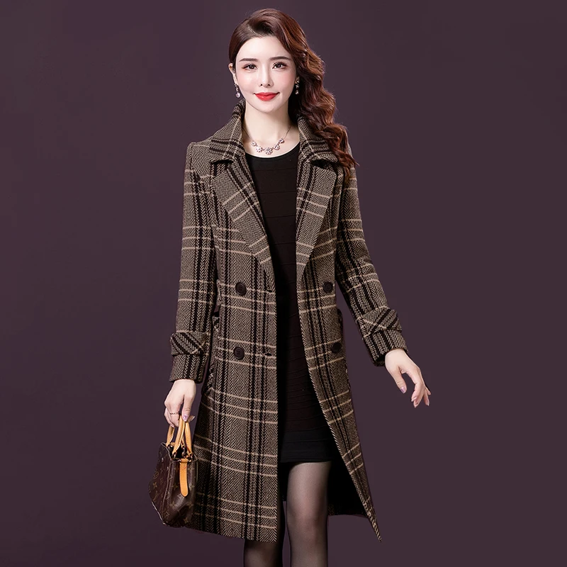 2021 Middle Aged Mother Thickened Long Woolen Coats For Winter For Women Women Plaid Print Clothes Double Breasted Cashmere
2021 Middle Aged Mother Thickened Long Woolen Coats For Winter For Women Women Plaid Print Clothes Double Breasted Cashmere