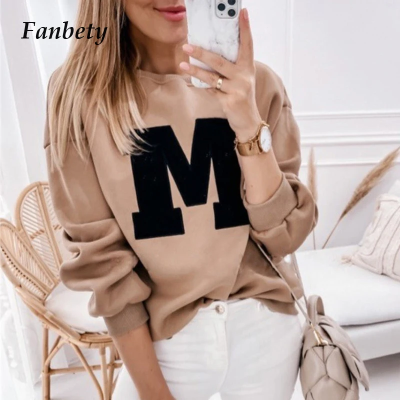 Fashion Letter Printing Long Sleeve Tops Women Sweatshirts 2022 Round Neck Loose Pullover Shirts Female Casual Auutmn Streetwear
Fashion Letter Printing Long Sleeve Tops Women Sweatshirts 2022 Round Neck Loose Pullover Shirts Female Casual Auutmn Streetwear