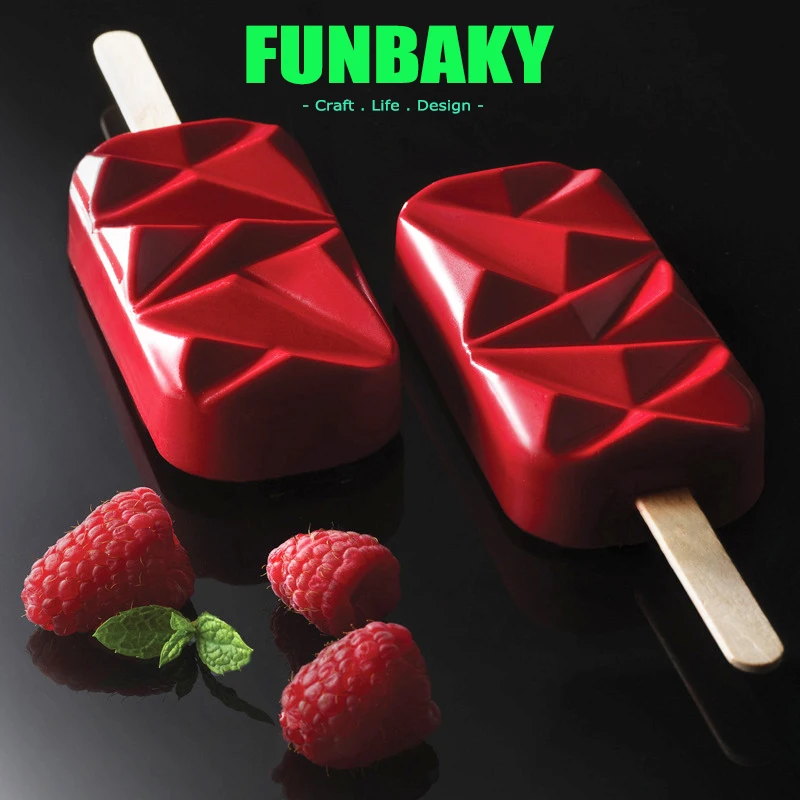 FUNBAKY New Diamond Ice Cream Mold With Sticks Homemade Silicone Popsicle Molds Ice Pop Maker
FUNBAKY New Diamond Ice Cream Mold With Sticks Homemade Silicone Popsicle Molds Ice Pop Maker