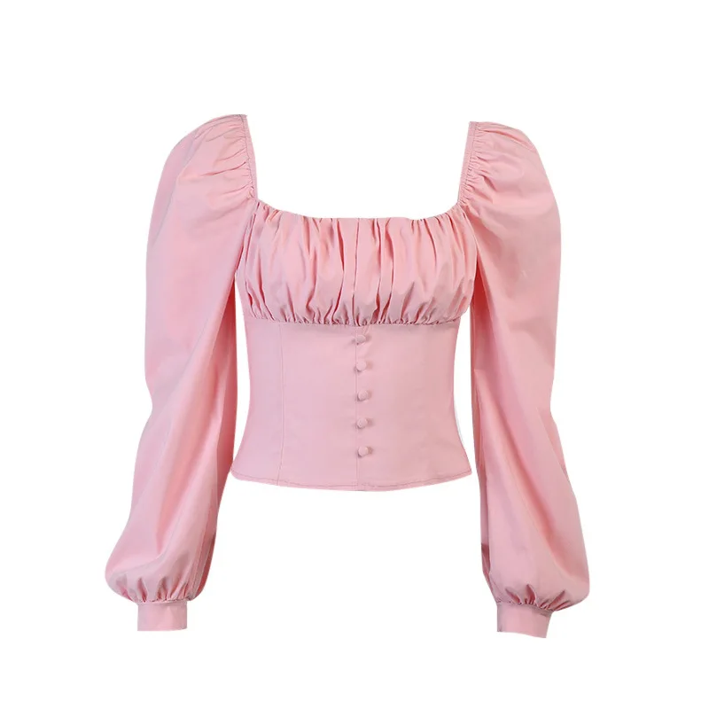 Zoulv2021 Spring/Autumn Va Va Voom Square Collar Bubble Sleeve Folding Chest Topol Elegant Lady Slim-fit Pink Tops Kawaii Shirts
Zoulv2021 Spring/Autumn Va Va Voom Square Collar Bubble Sleeve Folding Chest Topol Elegant Lady Slim-fit Pink Tops Kawaii Shirts