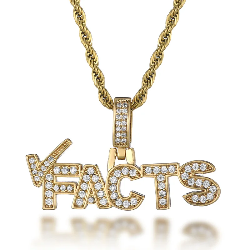 Hip Hop Claw Setting 5A+ Cubic Zirconia Bing Iced Out FACTS Letter Pendants Necklace for Men Rapper Jewelry Gift
Hip Hop Claw Setting 5A+ Cubic Zirconia Bing Iced Out FACTS Letter Pendants Necklace for Men Rapper Jewelry Gift