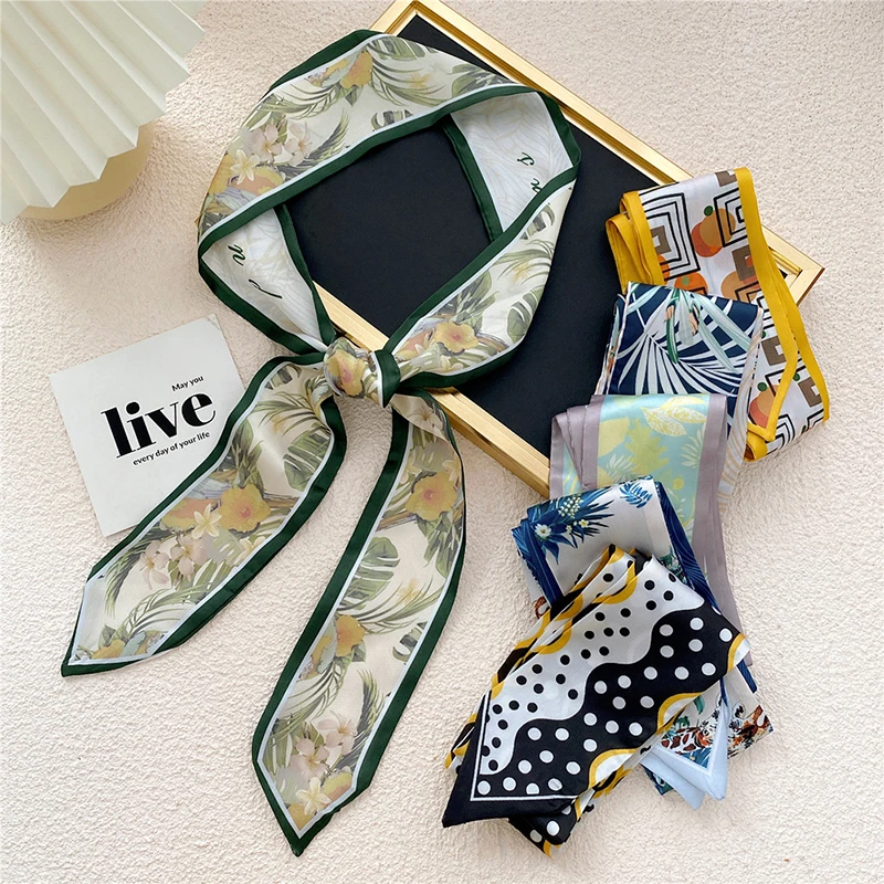 Fashion Print Small Silk Scarf For Women Summer Double-sided Sharp Angle Long Skinny Hair Neck Scarves DIY Hair Band Headwear
Fashion Print Small Silk Scarf For Women Summer Double-sided Sharp Angle Long Skinny Hair Neck Scarves DIY Hair Band Headwear