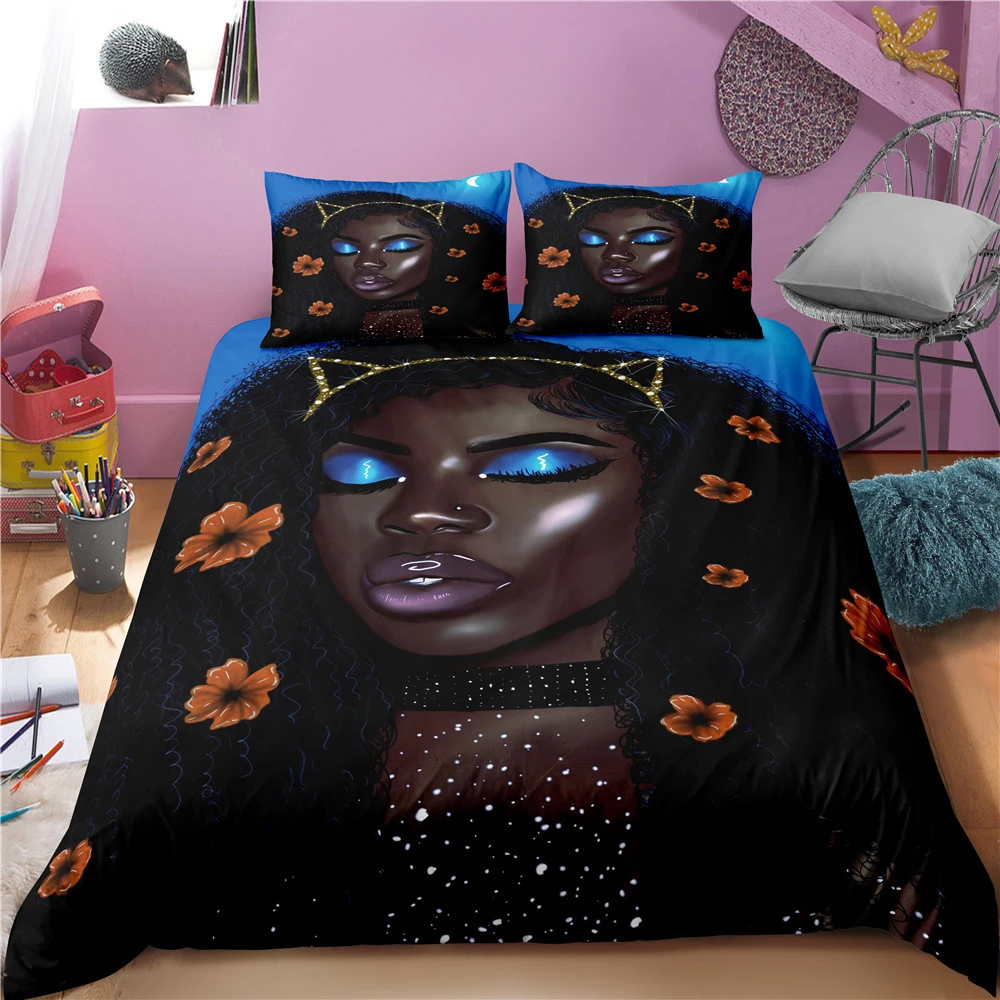 Black Girl Bedding Set 2/3pcs African American Girl Microfiber Comforter Cover Twin Queen Size Colorful Black Woman Duvet Cover
Black Girl Bedding Set 2/3pcs African American Girl Microfiber Comforter Cover Twin Queen Size Colorful Black Woman Duvet Cover
