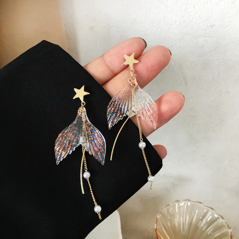 Linmouge New Romantice Fish Tail Earrings For Women Fashion Acylic Pearly Tassel Long Elegant Girl Female Trendy Jewelry EF194
Linmouge New Romantice Fish Tail Earrings For Women Fashion Acylic Pearly Tassel Long Elegant Girl Female Trendy Jewelry EF194