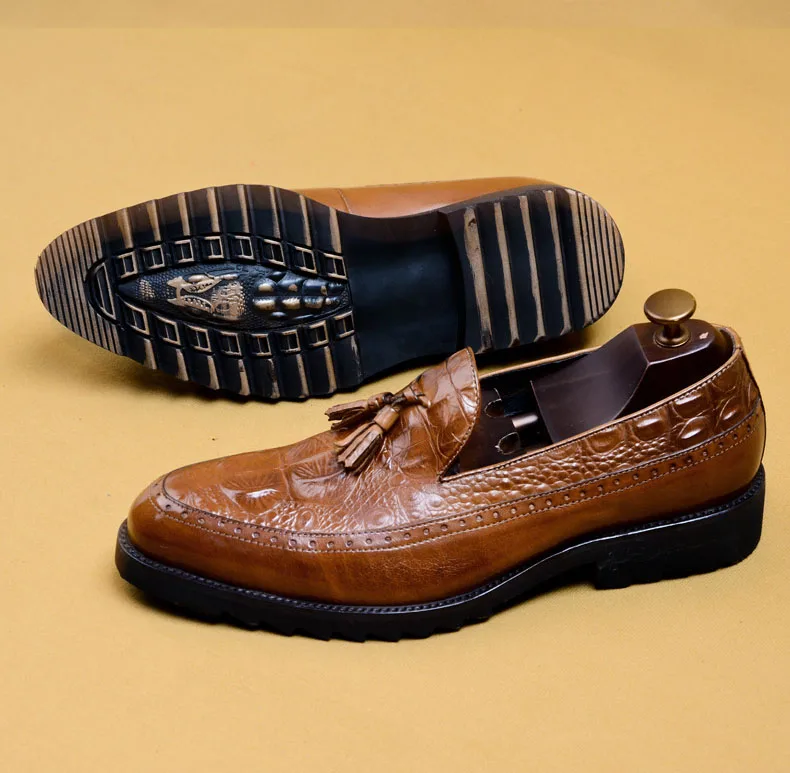 Crocodile Pattern Mens Penny Loafers Genuine Calf Leather Black Khaki Men Dress Shoes Italian Slip On Male Wedding Shoes
Crocodile Pattern Mens Penny Loafers Genuine Calf Leather Black Khaki Men Dress Shoes Italian Slip On Male Wedding Shoes