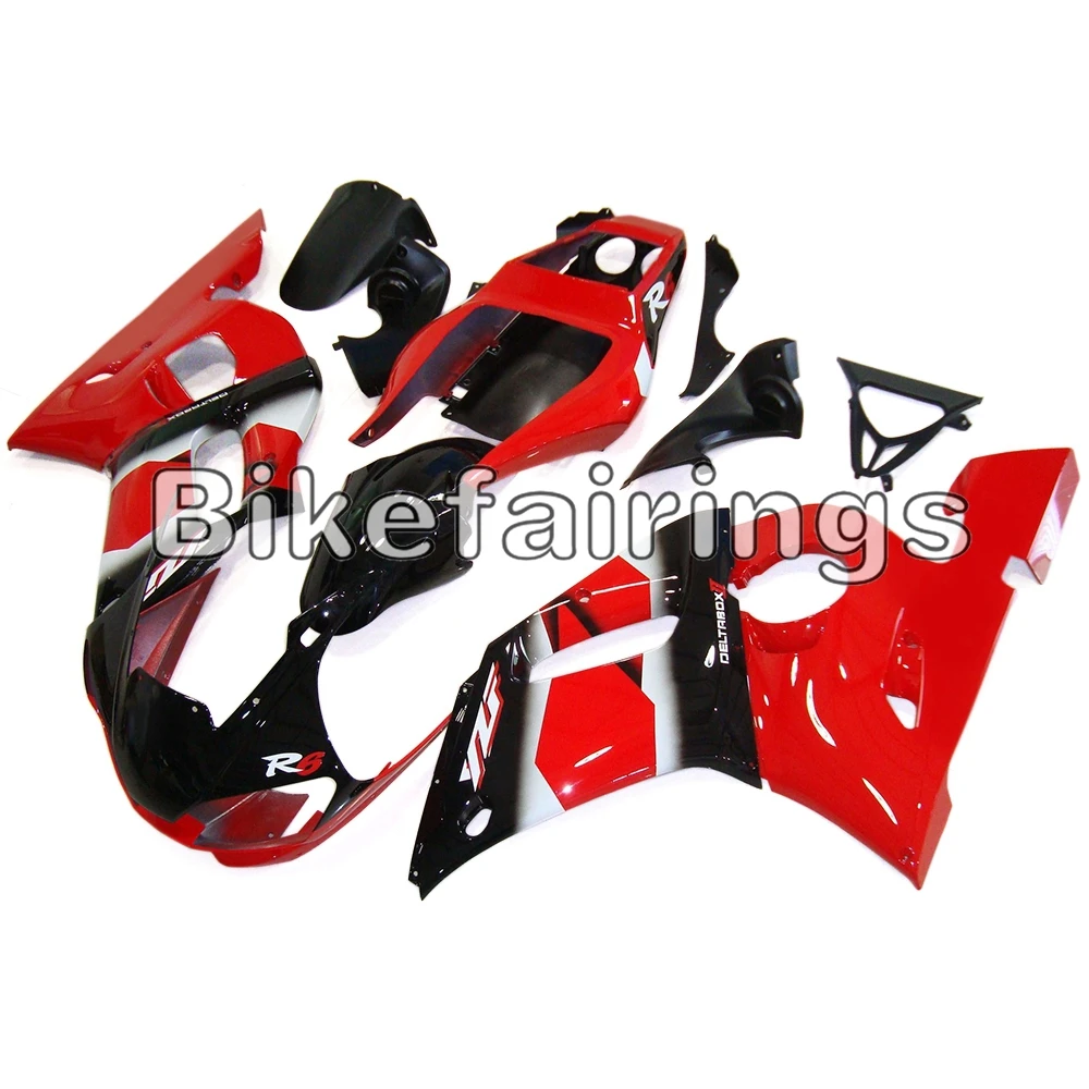 

Sportbike Cowlings For Yamaha YZF-600 R6 1998 1999 2000 2001 2002 R6 ABS Injection Complete Red Black Covers