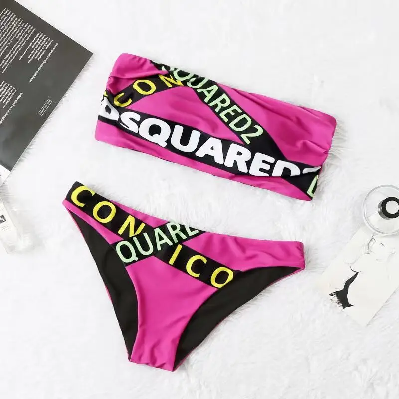2021 итальянский бренд Dsquared2 пляжное пикантное бикини купальник из двух частей