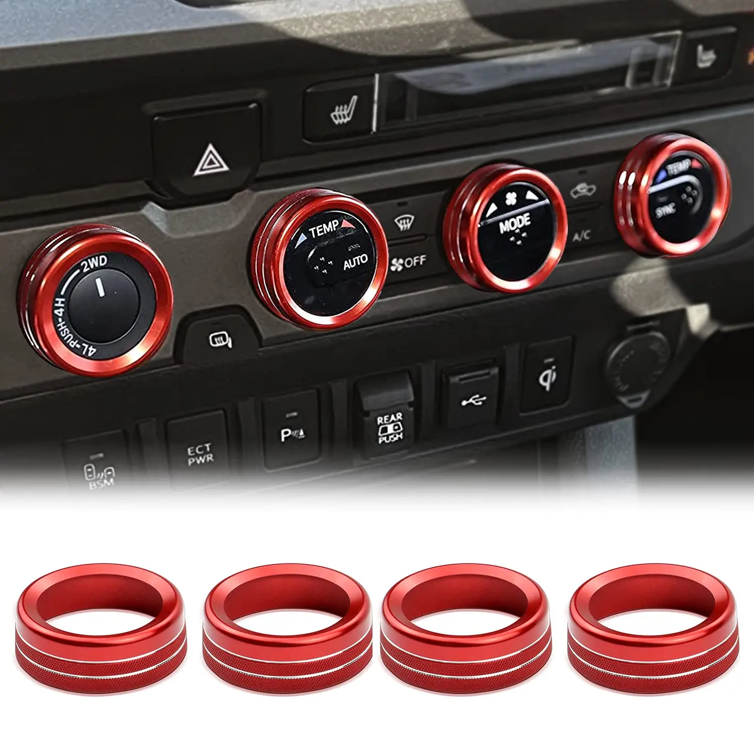Aluminum Alloy Car Air Conditioner and Volume Vent Outlet Knob Button Cover For Toyota Tacoma 2015-2020 Interior Accessory 4pcs
Aluminum Alloy Car Air Conditioner and Volume Vent Outlet Knob Button Cover For Toyota Tacoma 2015-2020 Interior Accessory 4pcs