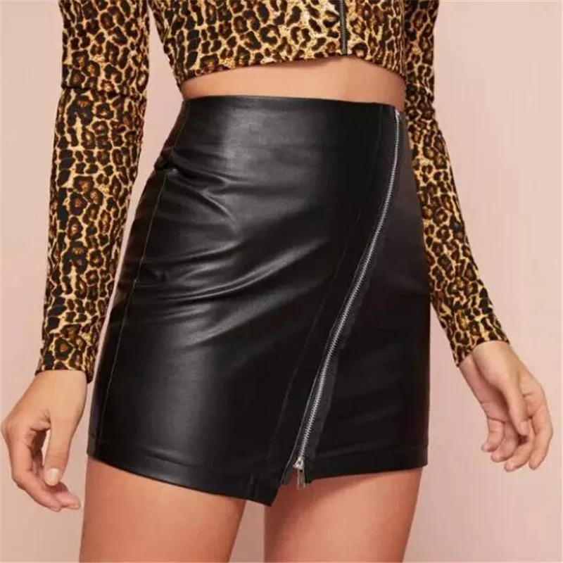 Women High Waist Leather Fashion Skirts Sexy Uniform Pleated Autumn PU Faux Leather Skirt Women Front Zipper Mini Black Skirt
Women High Waist Leather Fashion Skirts Sexy Uniform Pleated Autumn PU Faux Leather Skirt Women Front Zipper Mini Black Skirt