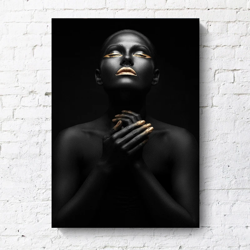 Black Gold Nude African Woman Painting on Canvas Posters and Prints Scandinavian Wall Picture for Living Room Canvas Art 
Black Gold Nude African Woman Painting on Canvas Posters and Prints Scandinavian Wall Picture for Living Room Canvas Art