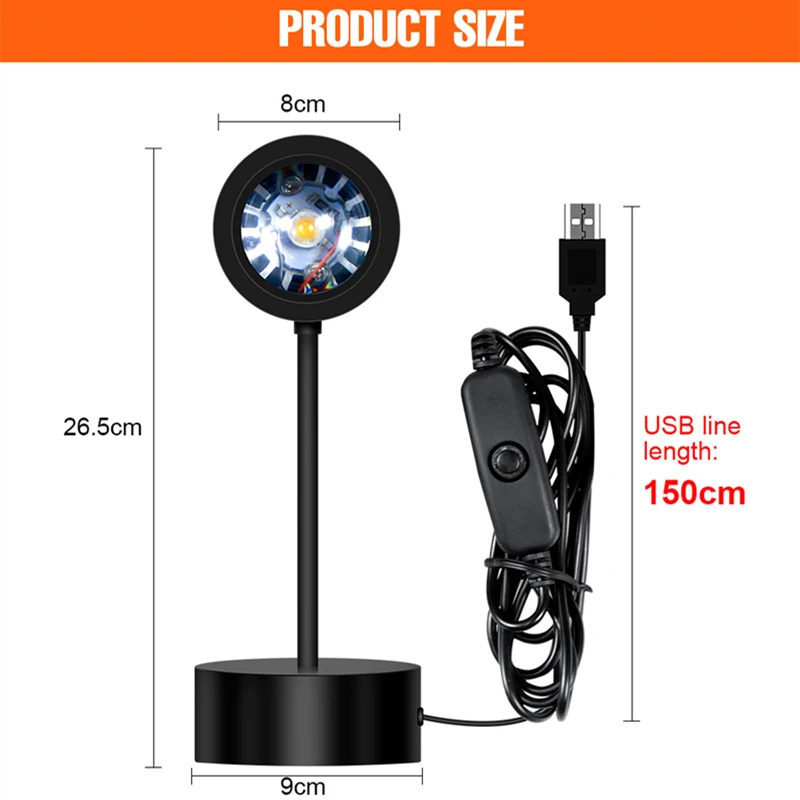 USB Sunset Lamp Sunset Projector Atmosphere Light Living Room Bedroom Night Light Room Decor Rainbow Lamp Photography Background
USB Sunset Lamp Sunset Projector Atmosphere Light Living Room Bedroom Night Light Room Decor Rainbow Lamp Photography Background