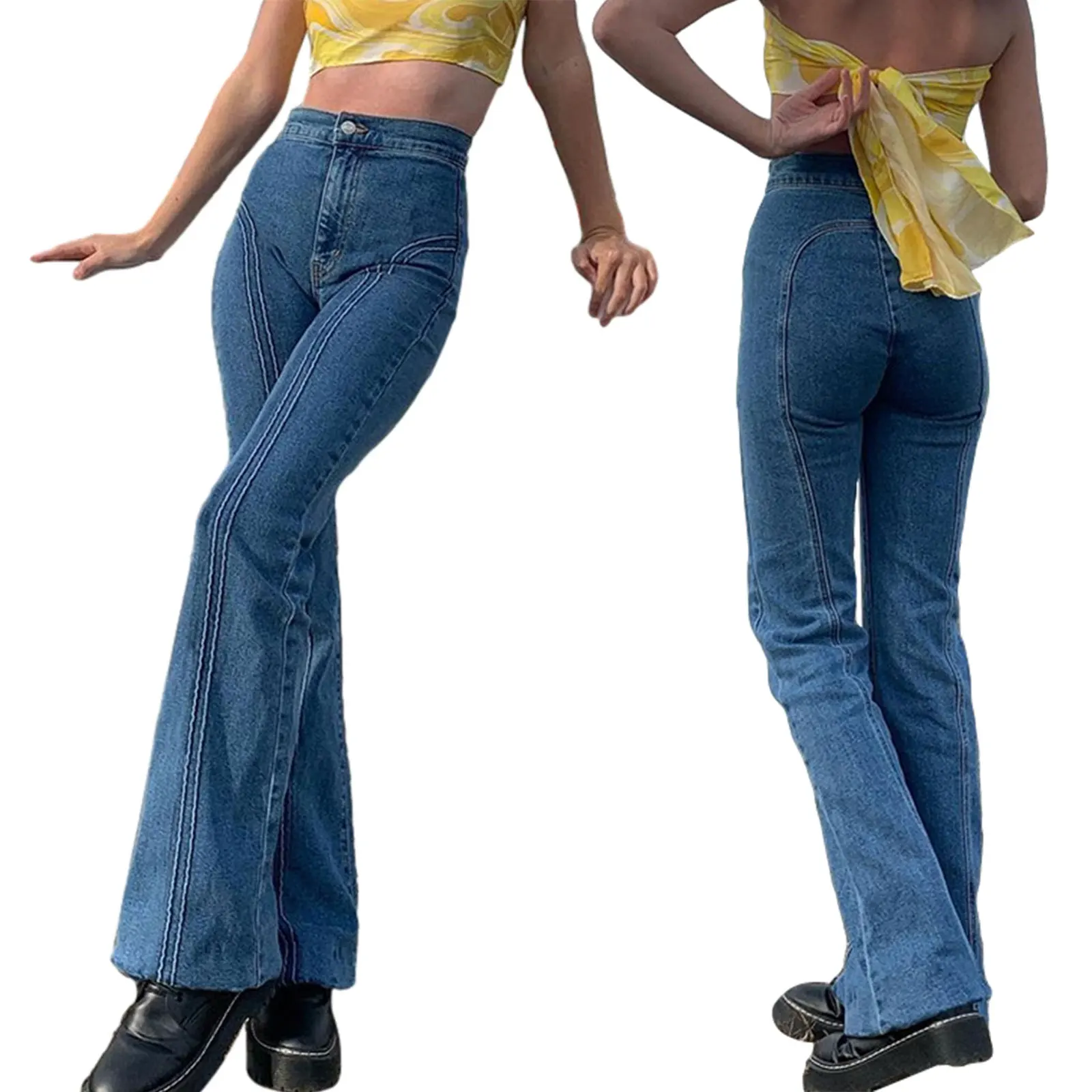 Women's Korean Style Patchwork Jeans Fall Mid-waist Button Zipper Opening Straight Leg Pants
Women's Korean Style Patchwork Jeans Fall Mid-waist Button Zipper Opening Straight Leg Pants