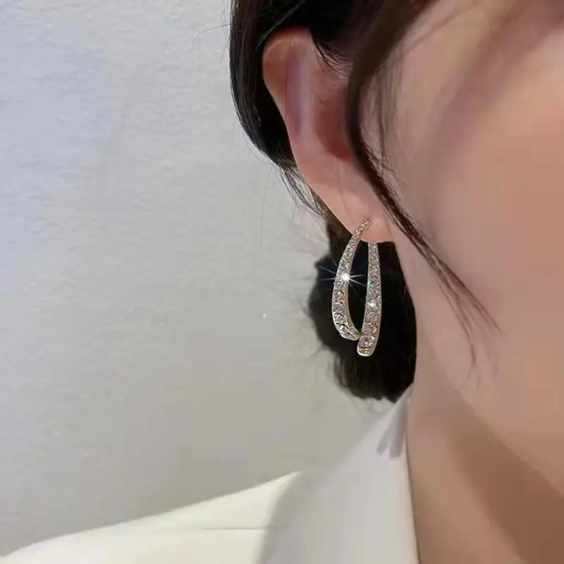 Personality Fashion Crossed Geometric Earrings For Women Fashion Female Party Jewelry Korean Rhinestone Hanging Drop Earrings
Personality Fashion Crossed Geometric Earrings For Women Fashion Female Party Jewelry Korean Rhinestone Hanging Drop Earrings