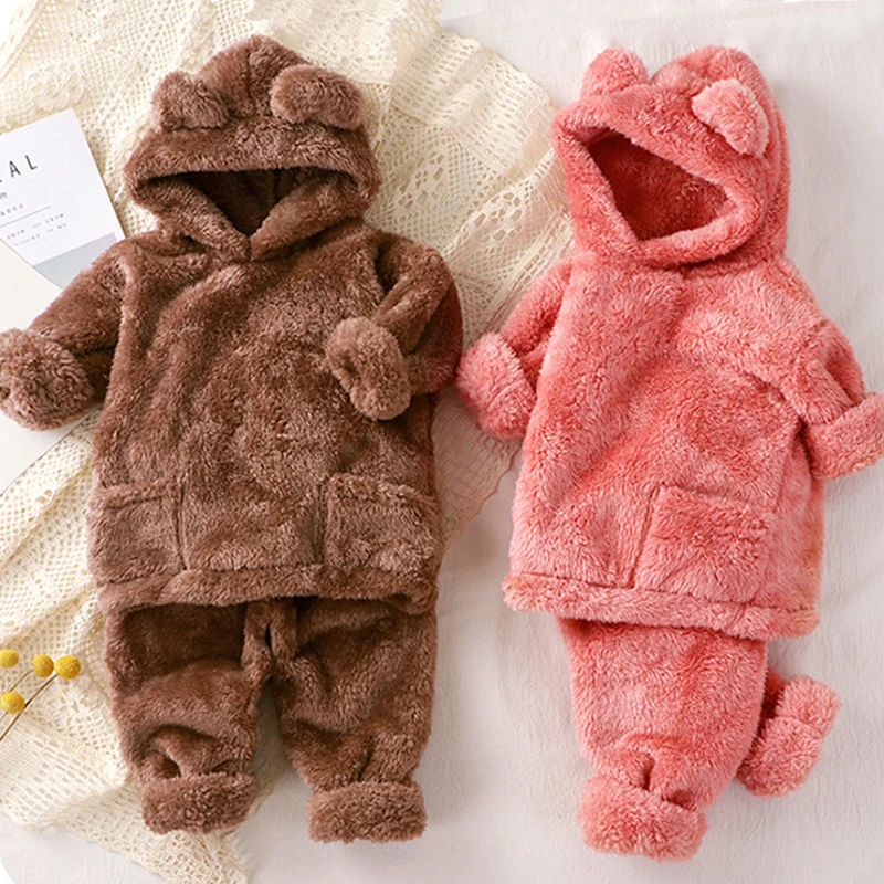 Baby Boy Sleepwear Suit For Girls Clothing Sets Coral Fleece Infant Toddler Kids Warm Hooded Home Winter Pajamas For Children
Baby Boy Sleepwear Suit For Girls Clothing Sets Coral Fleece Infant Toddler Kids Warm Hooded Home Winter Pajamas For Children