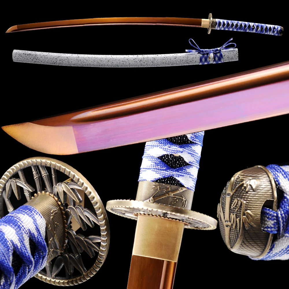 Полный Тан ручной работы японский меч катана Красный Высокий клинок из марганцевой стали бамбук Tsuba
Полный Тан ручной работы японский меч катана Красный Высокий клинок из марганцевой стали бамбук Tsuba