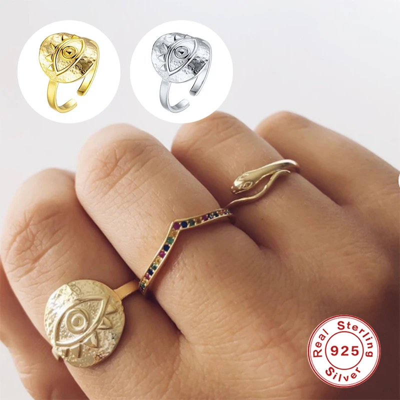 KOJ 925 Sterling Silver Rings Korean Color Eyes Bead Couple Finger Ring Fashion Creative Bague Femme 925 Silver Anillos
KOJ 925 Sterling Silver Rings Korean Color Eyes Bead Couple Finger Ring Fashion Creative Bague Femme 925 Silver Anillos